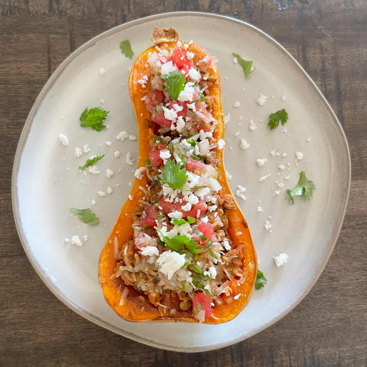 Macrofriendly Butternut Squash Taco Boats