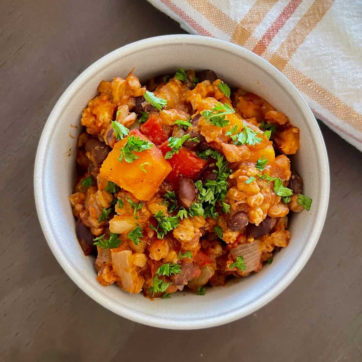Butternut Squash Black Bean Crockpot Chili