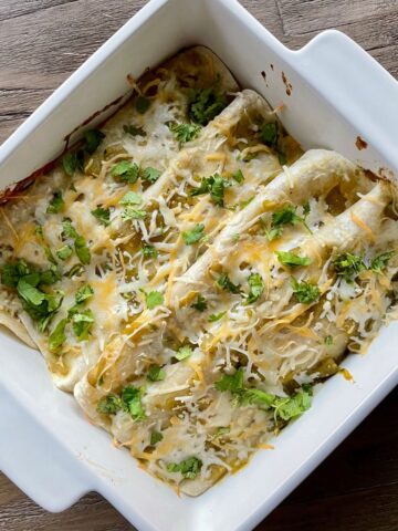 High Protein High Fiber Rotisserie Chicken Enchiladas