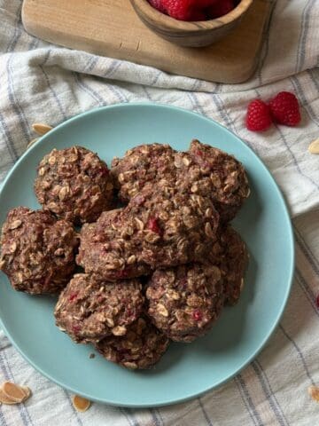 Raspberry Almond Fiber Breakfast Cookies