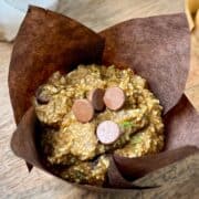 Blender Zucchini Chocolate Chip muffins with 5 grams of fiber