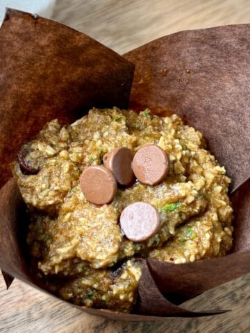 Blender Zucchini Chocolate Chip muffins with 5 grams of fiber