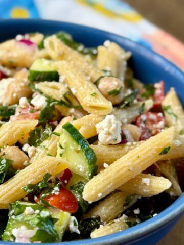 High Fiber Greek pasta salad